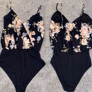 Black Floral Bodysuit